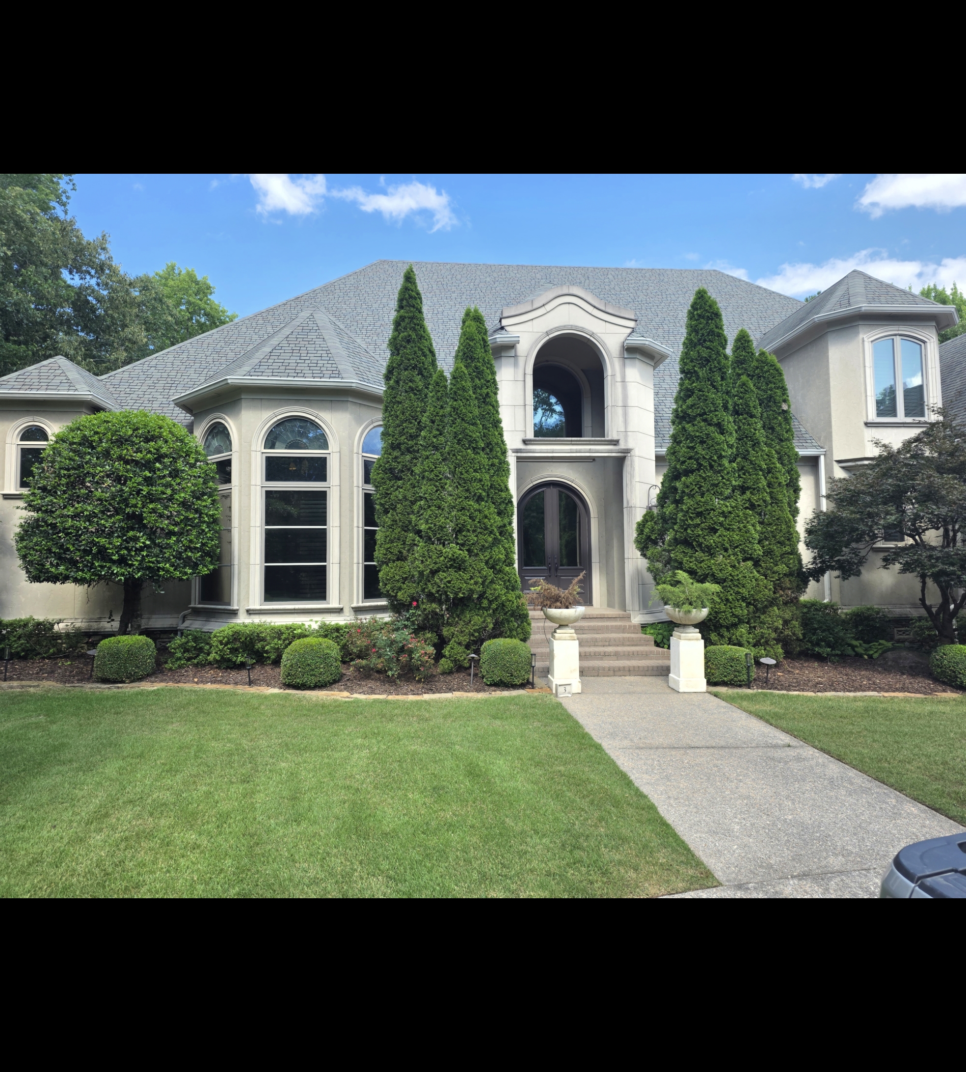 Tinted home windows on a luxury home in Central Arkansas